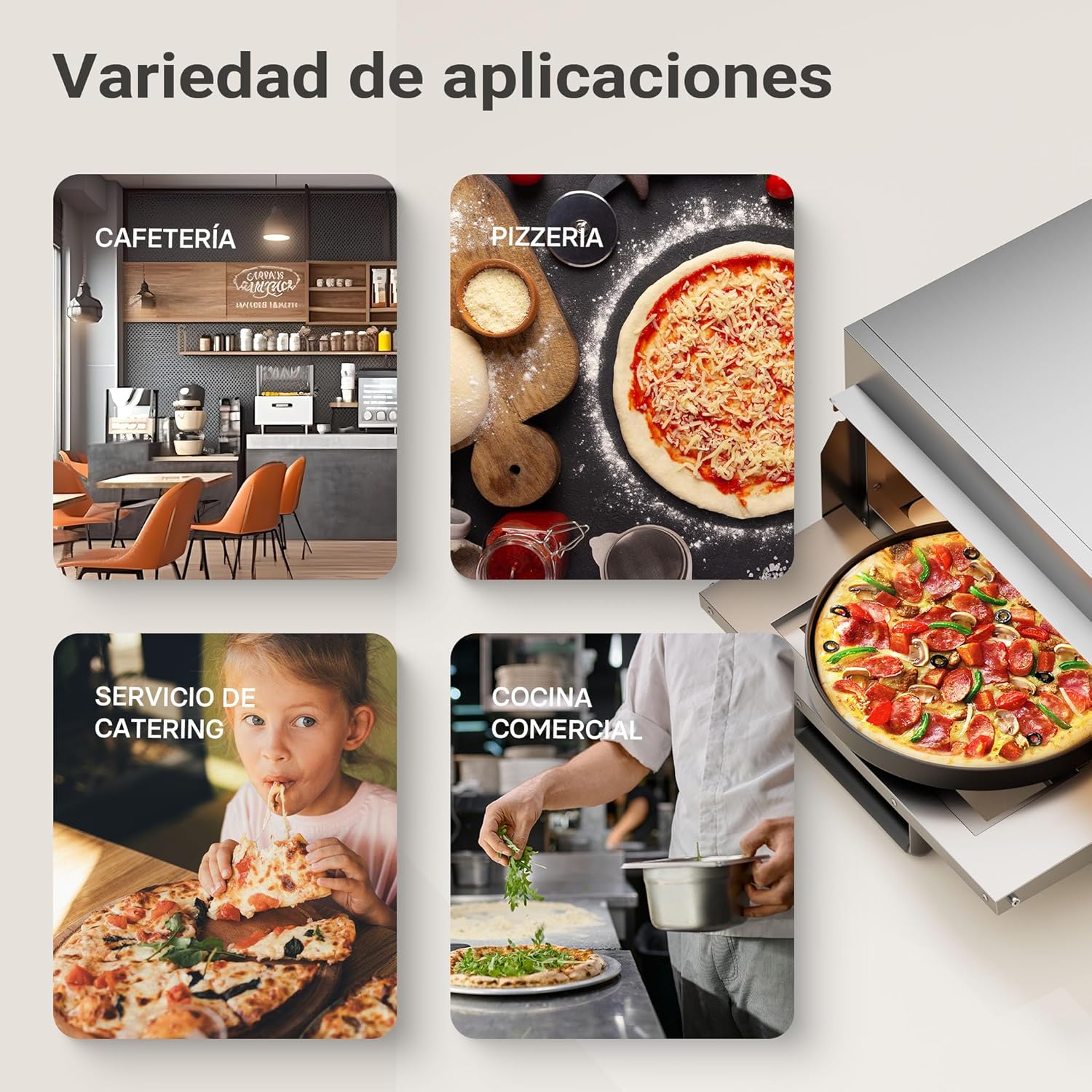 Pizza-Backofen 2000W mit Cordierit Stein für Pizza wie aus dem Steinofen Pizzaofen Backofen Gastro