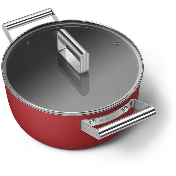 SMEG Kochtopf mit Deckel 24 cm CKFC2411RDM Rot