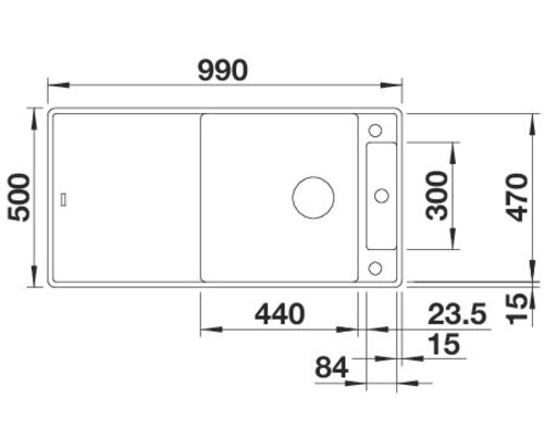 Blanco AXIA III XL 6 SF spoelbak, 990 x 500 mm, antraciet, 523526