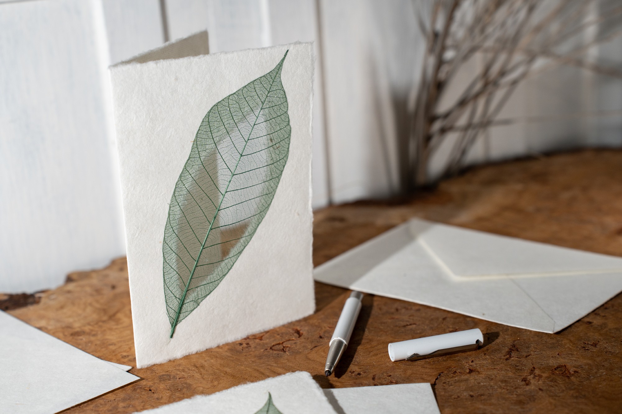 Grußkarte 'Rubber Leaf Green', B 12 cm, H 17 cm günstig bestellen