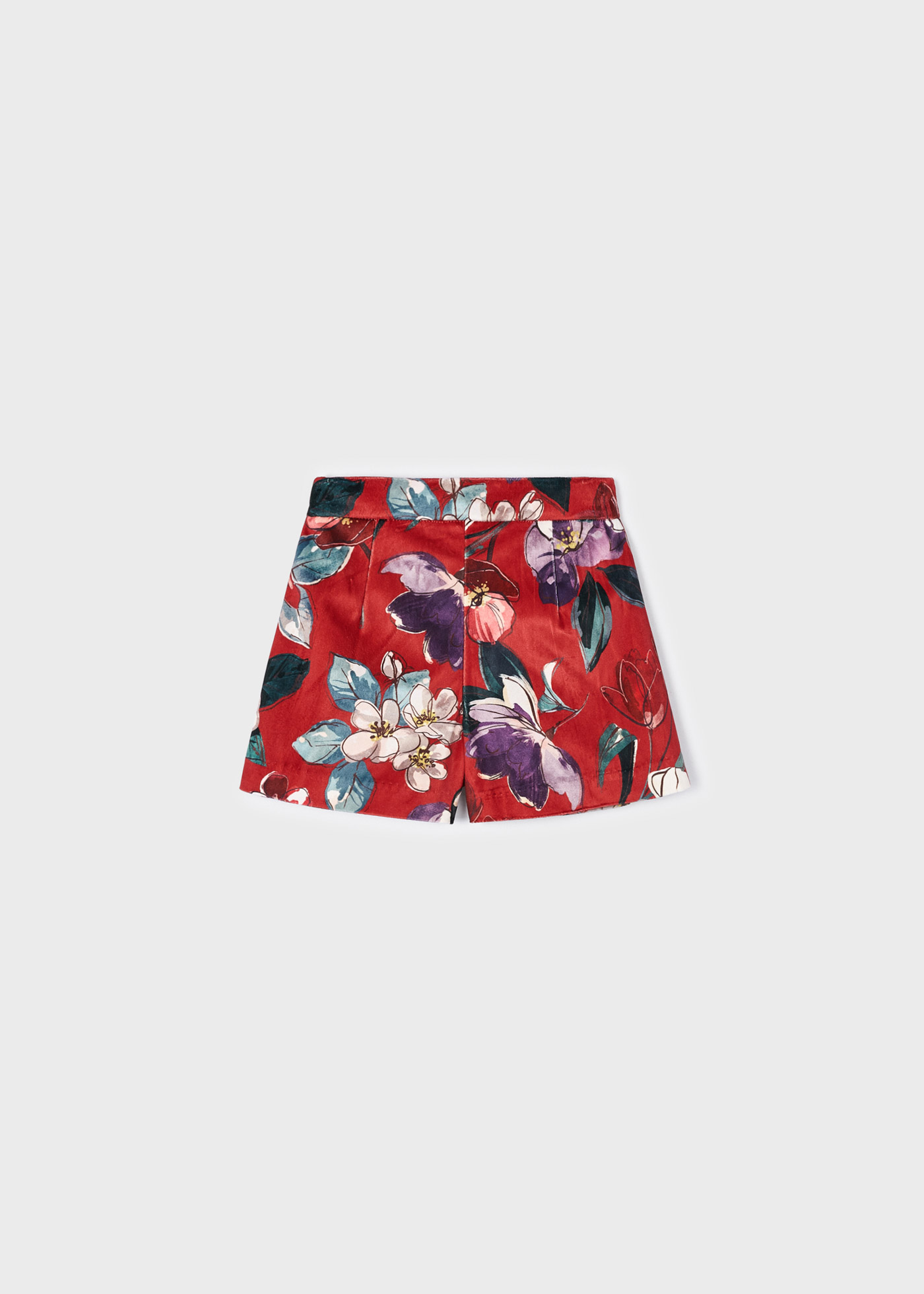 Shorts de veludo estampado para meninas