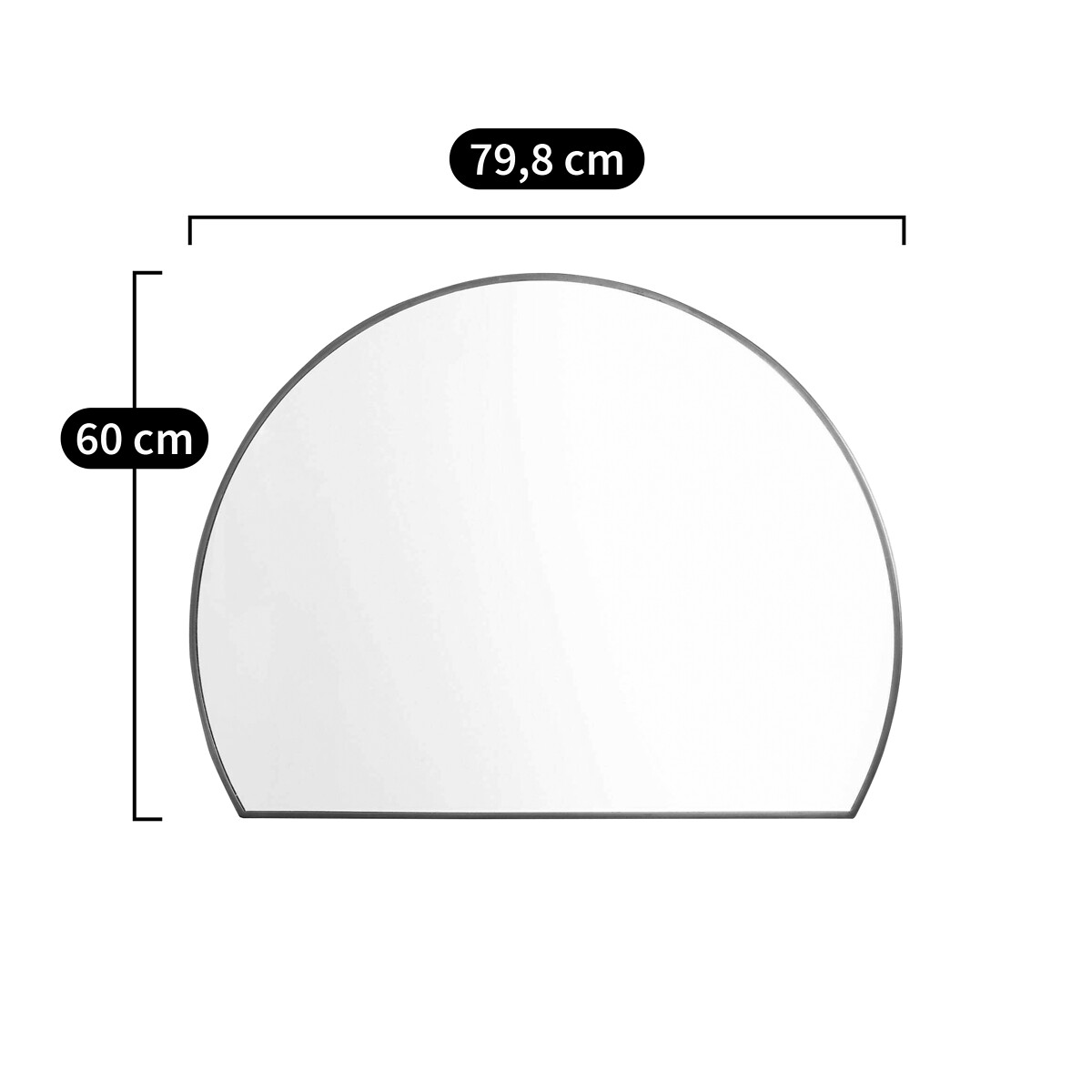 AM.PM<br>Espelho semicircular, metal de ferro H60cm, Caligone