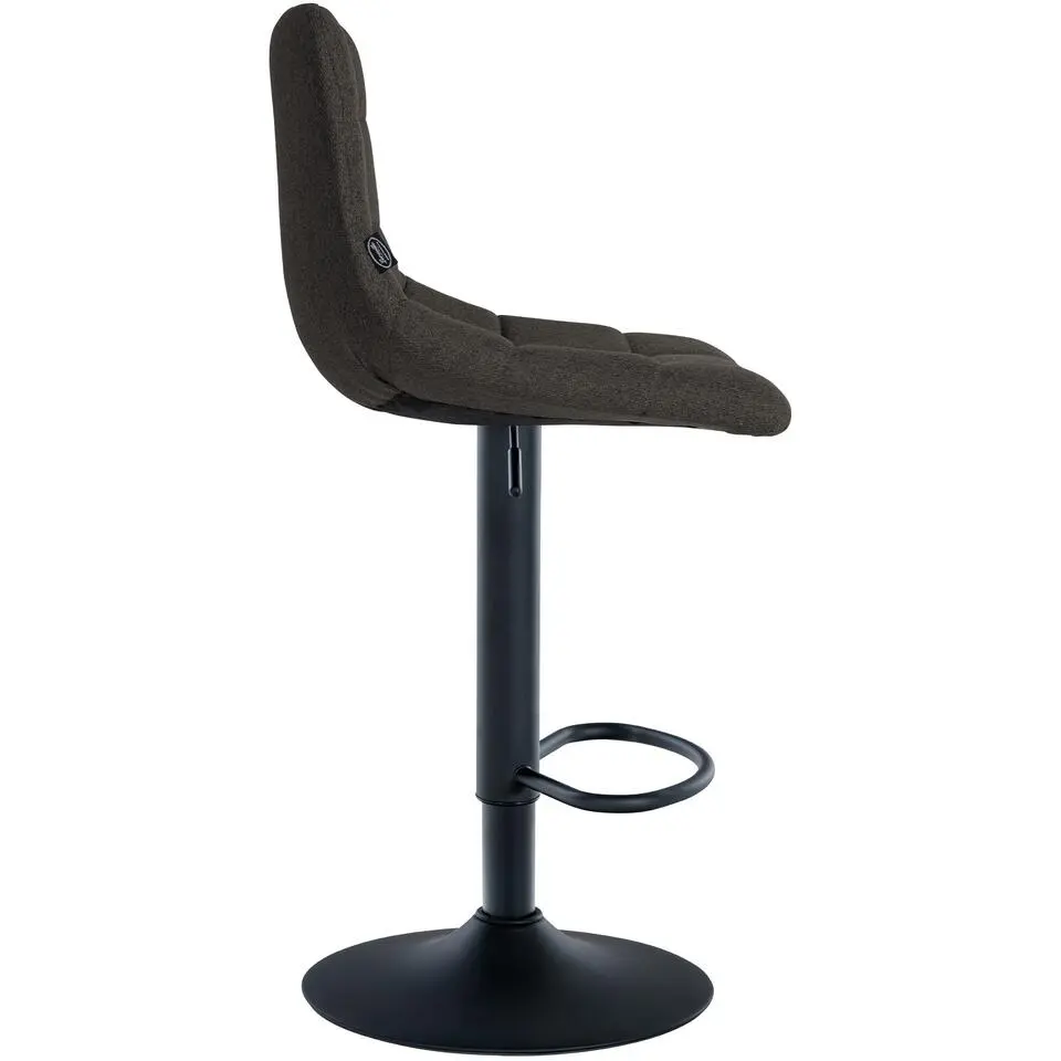 CLP Set van 2 Barkruk Jerry zwart Frame - Stof - donkergrijs