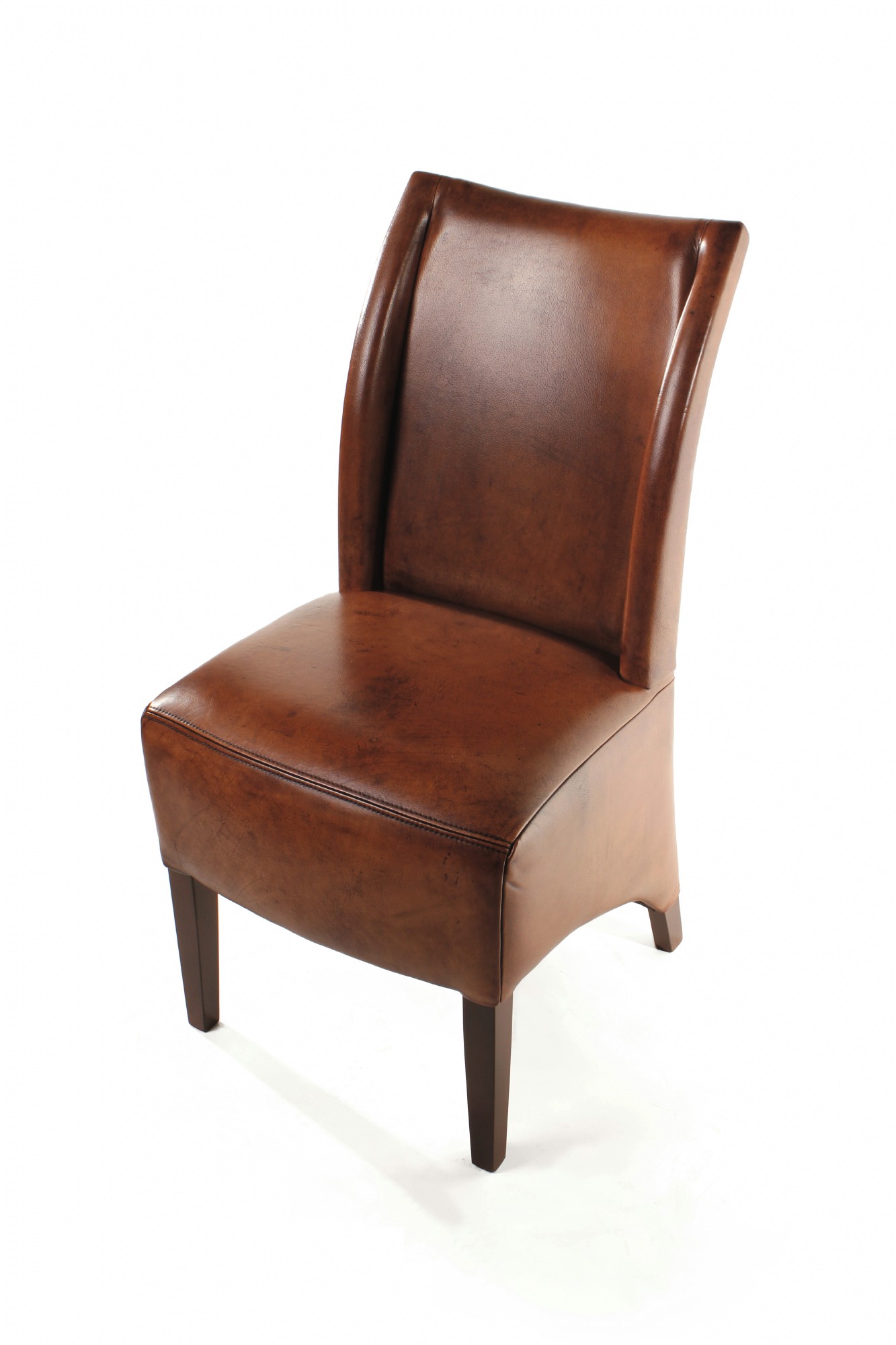 Lederstuhl 'Lombardo', braun, H 91 cm, B 45 cm ,T 48 cm von fischer's lagerhaus
