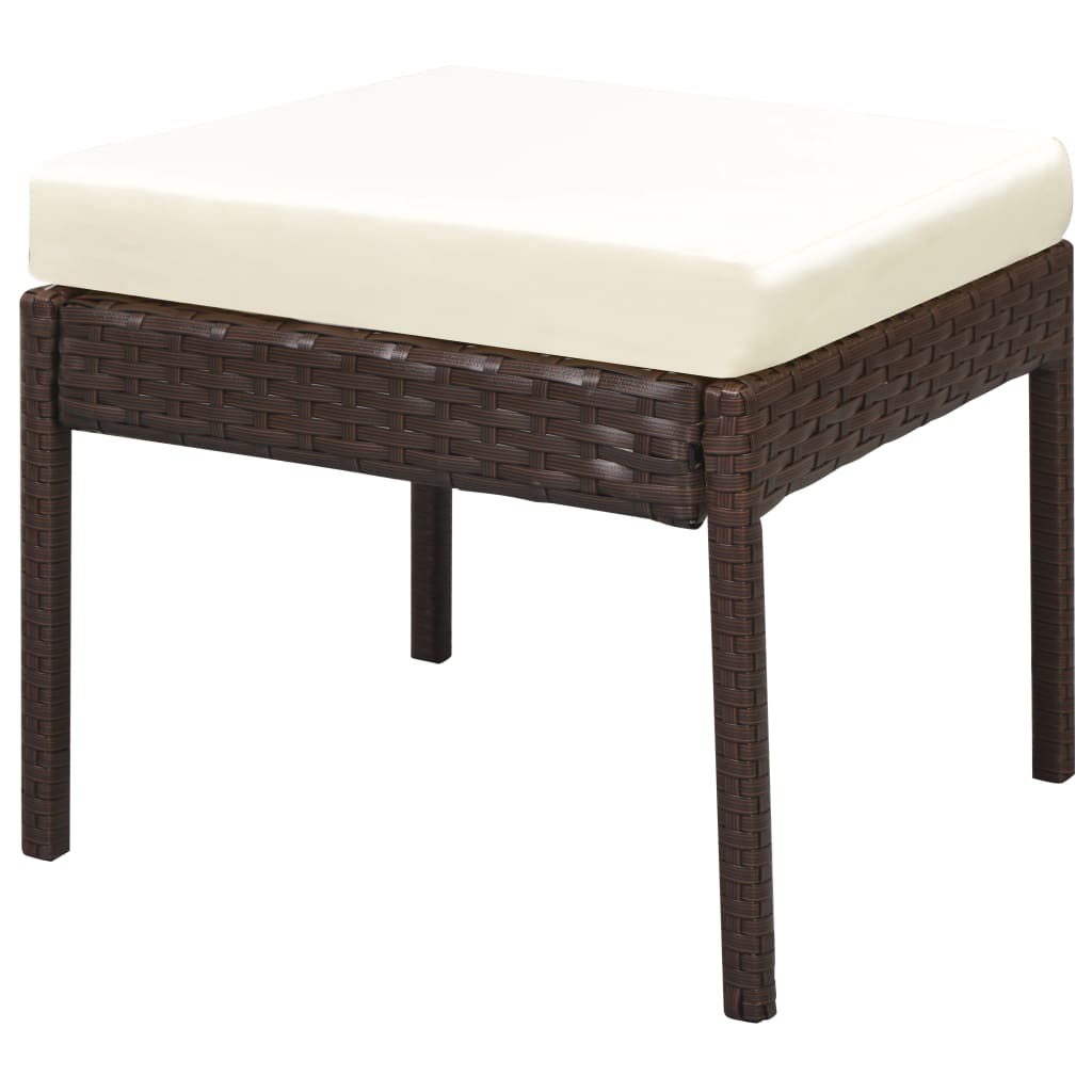 Salon de jardin meuble d'extérieur ensemble de mobilier 6 pièces avec coussins résine tressée marron