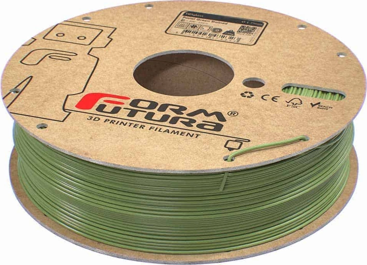 FormFutura  HDglass™ Pastel Green Stained, 1,75 mm / 750 g    Einzigartiges PETG für Modelle mit leichter Transparenz und hoher Festigkeit