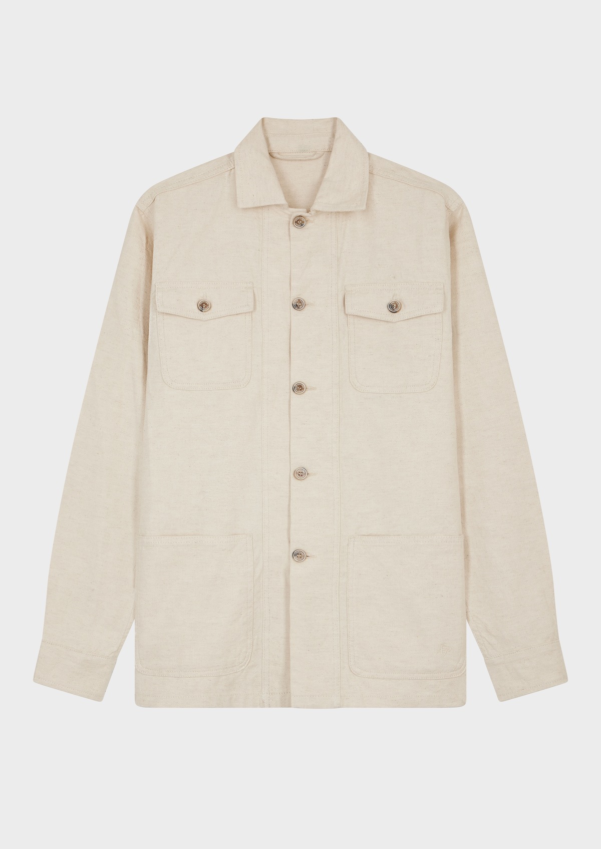 Surchemise Regular en coton et lin unis ficelle