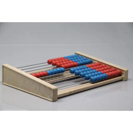 Wissner RE-Wood® Rechenrahmen, Zählrahmen mit 100 Kugeln in blau und rot