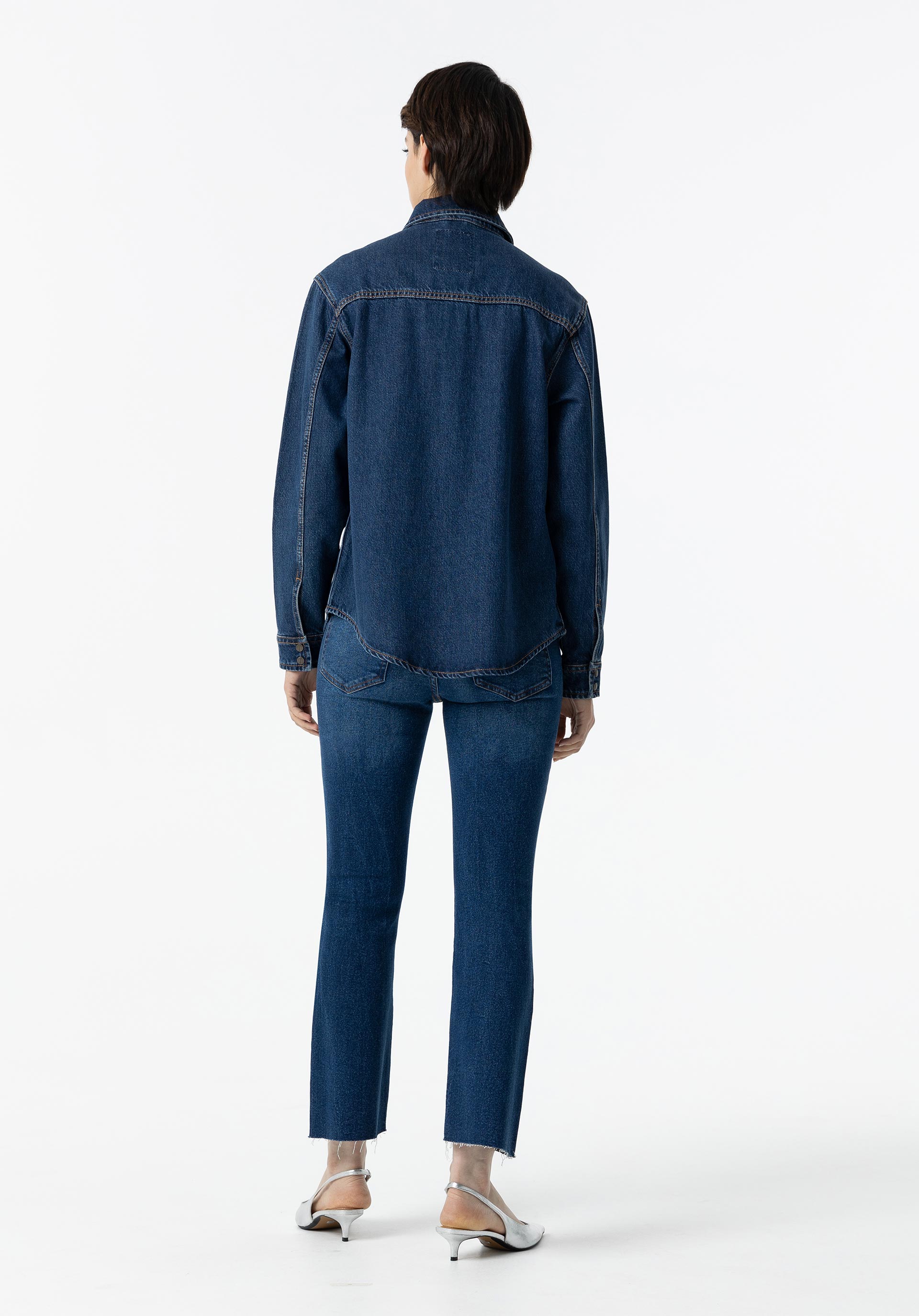 Jeans Megan Cropped Flare Cintura Alta