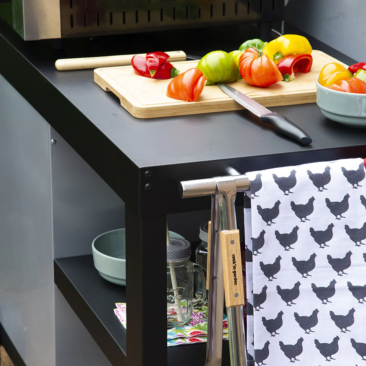 Desserte noire NOVA pour plancha Cook'in Garden