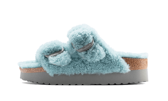 Birkenstock Arizona Big Buckle Shearling Teddy Faded Aqua