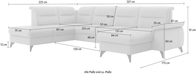 sit&more Wohnlandschaft »Astoria U-Form« wahlweise mit motorischer Relaxfunktion