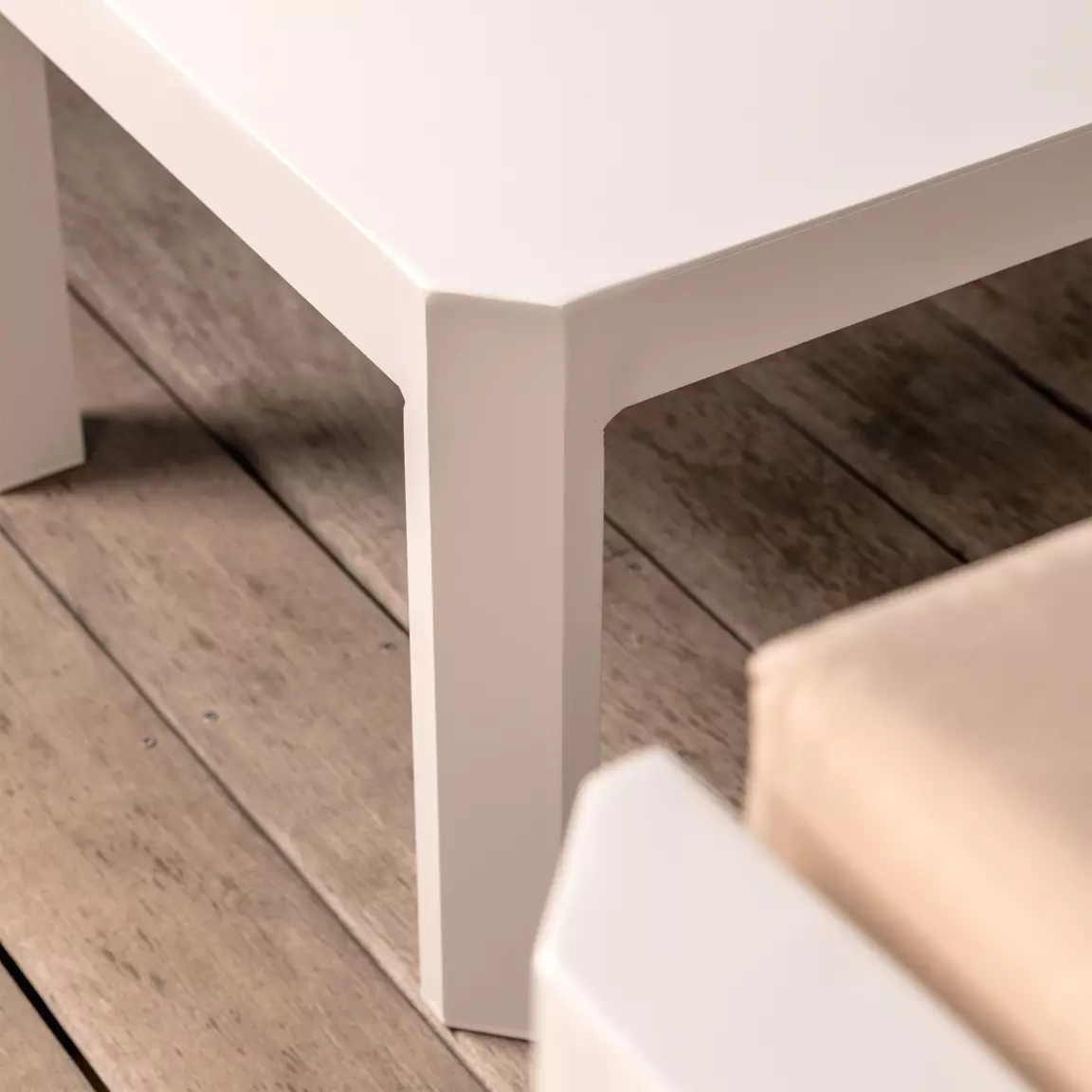 Salon de jardin d'angle en aluminium 6 places Ostara Blanc et taupe