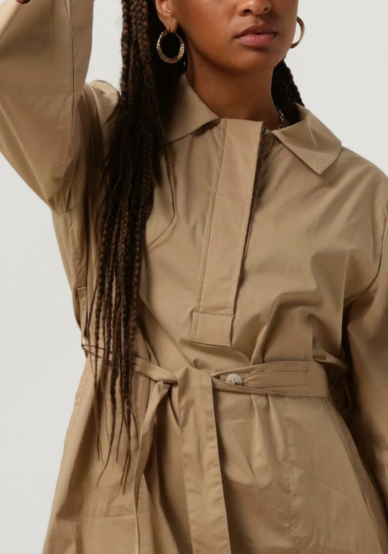 NUKUS cognac nukus midi jurk alani dress