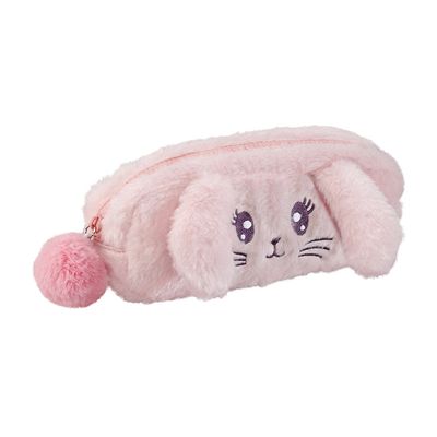Trousse rectangulaire Cuddle - 1 compartiment - 2 modèles disponibles : chat ou lapin - Viquel