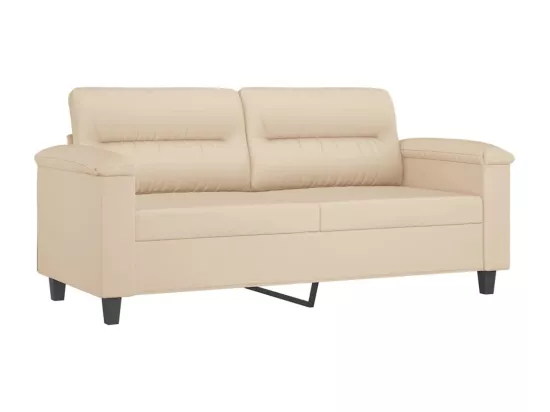 Ensemble de canapés 3 pcs avec coussins crème tissu microfibre