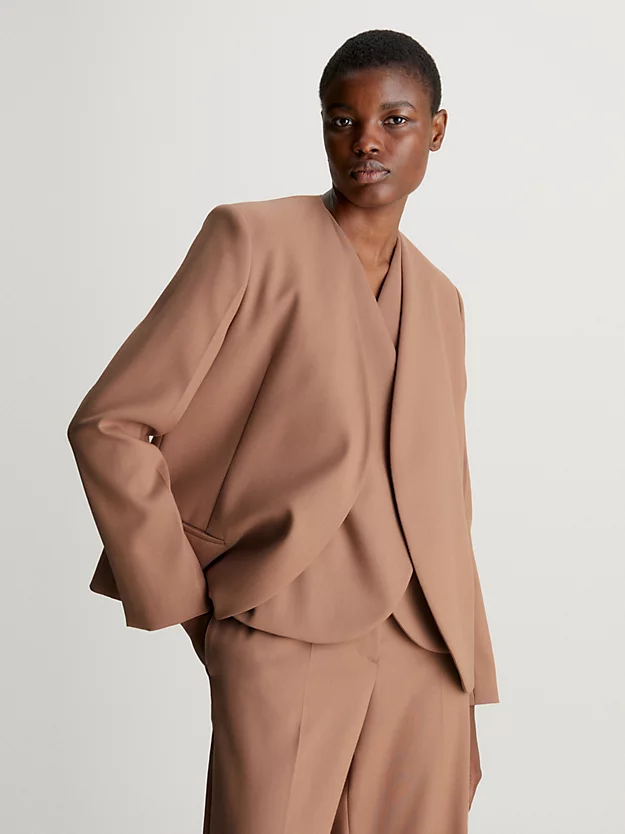 Blazer de alfaiataria em sarja macia