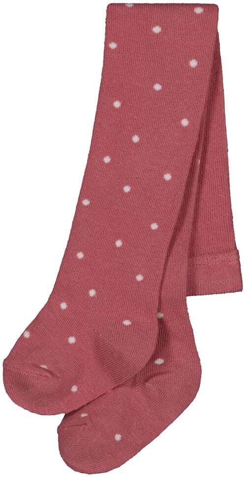 2 paires de collants épais bébé pois rose
