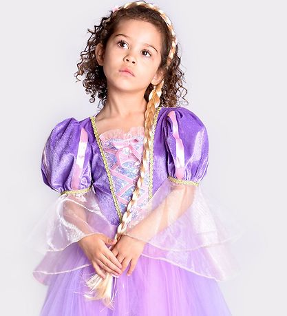 Den Goda Fen Kostüm - Rapunzel m. Haarreifen - Lila