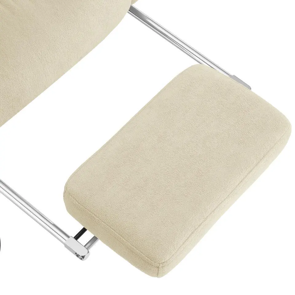 tectake Bureaustoel Jillien met voetsteun en veloursbekleding, Beige