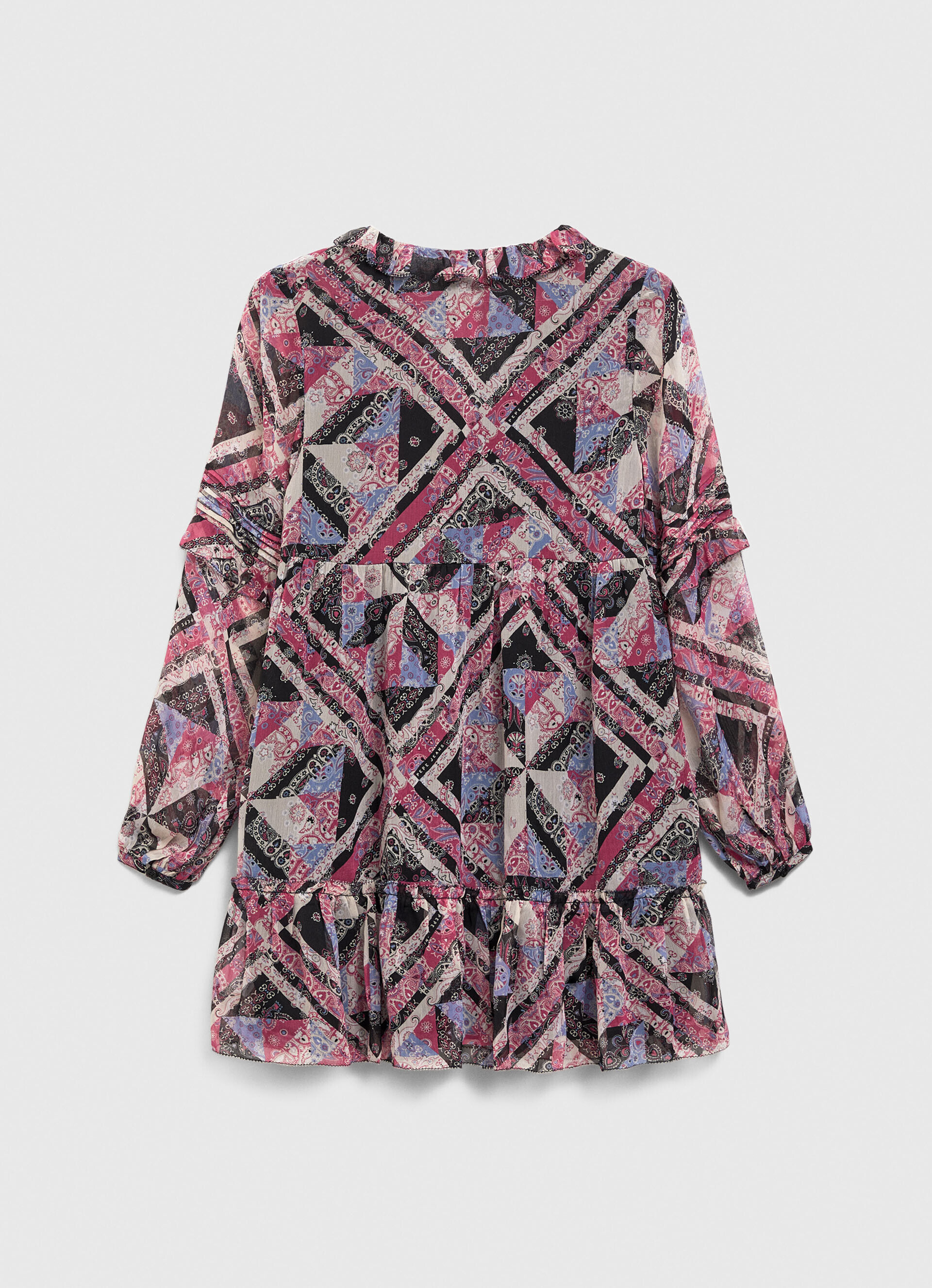 VESTIDO CURTO DE CORTE QUADRADO - multicolorido