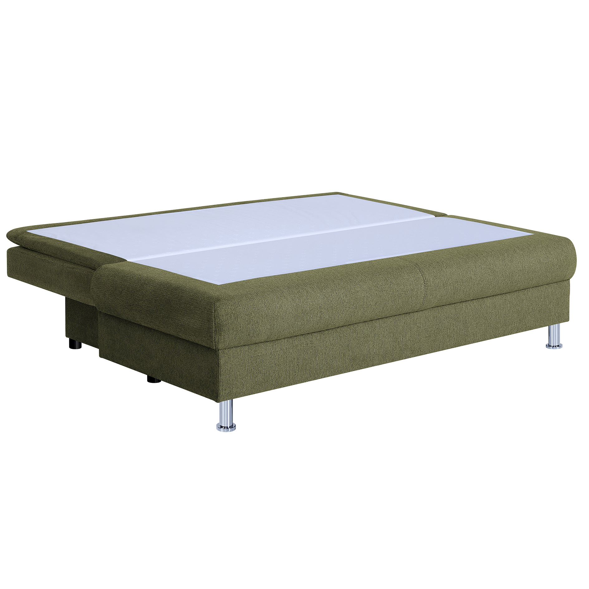 Schlafsofa - olive - Staukasten - integrierter Topper