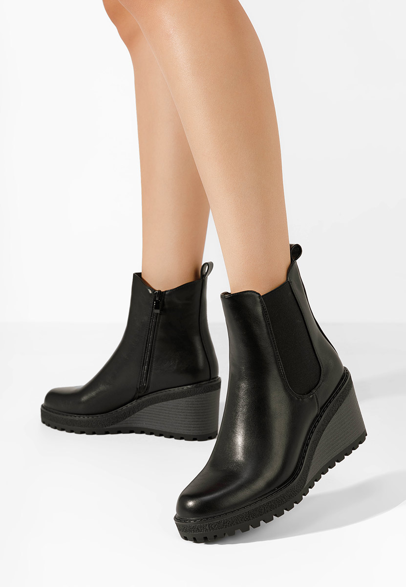 Bottines compensées noires Aleisa