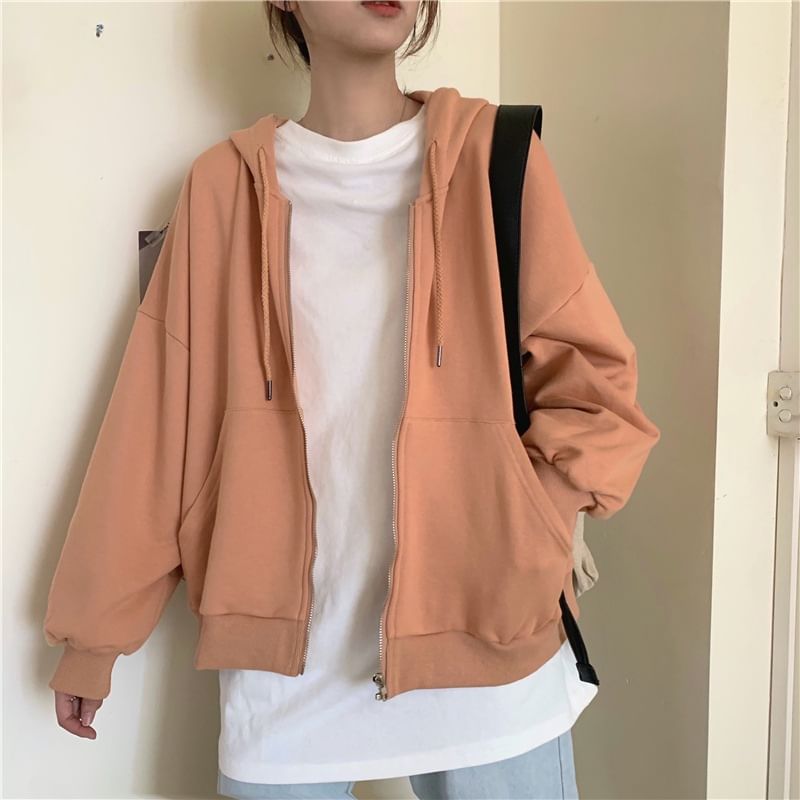 CRIBI - Effen hoodie met rits