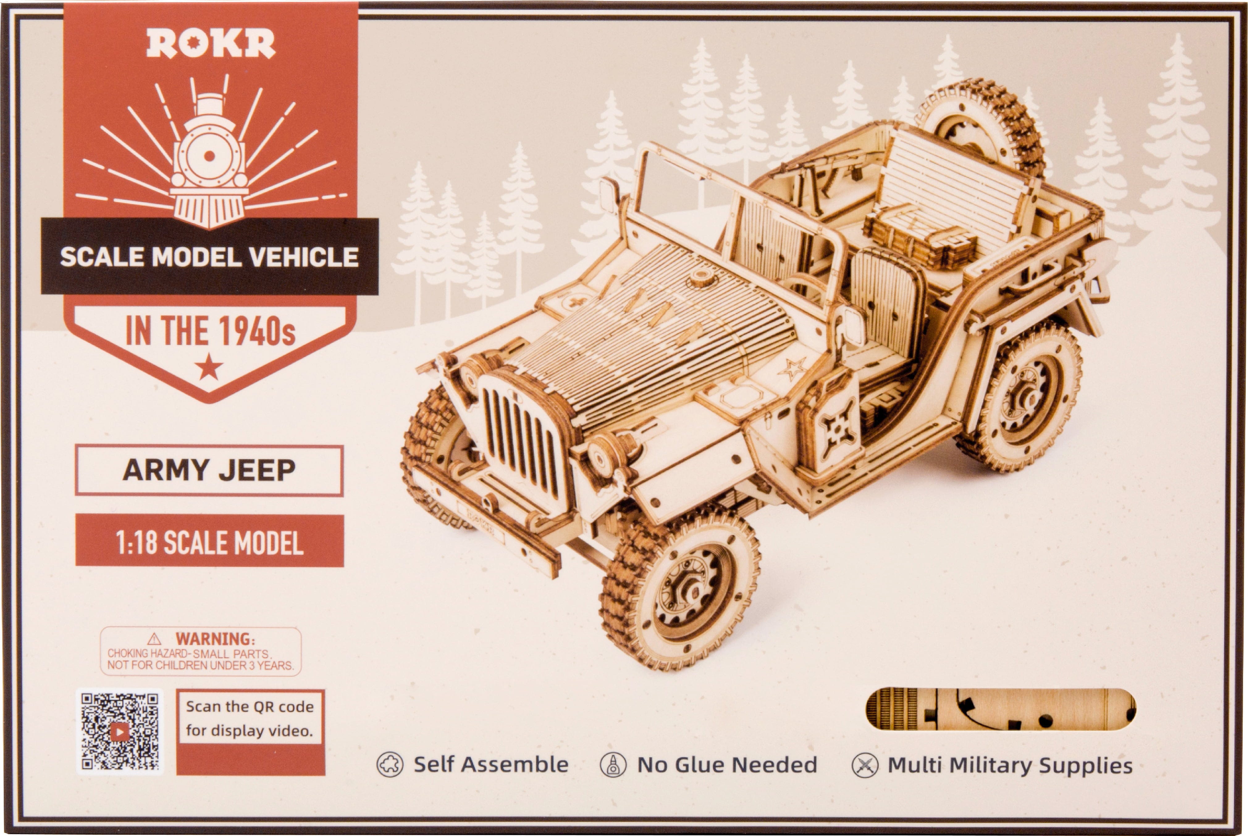 ROKR  Army Field Car    3D Holzpuzzle: Gebaut für jedes Terrain