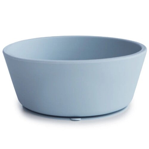 Mushie siliconen kinderkom met zuignap - powder blue