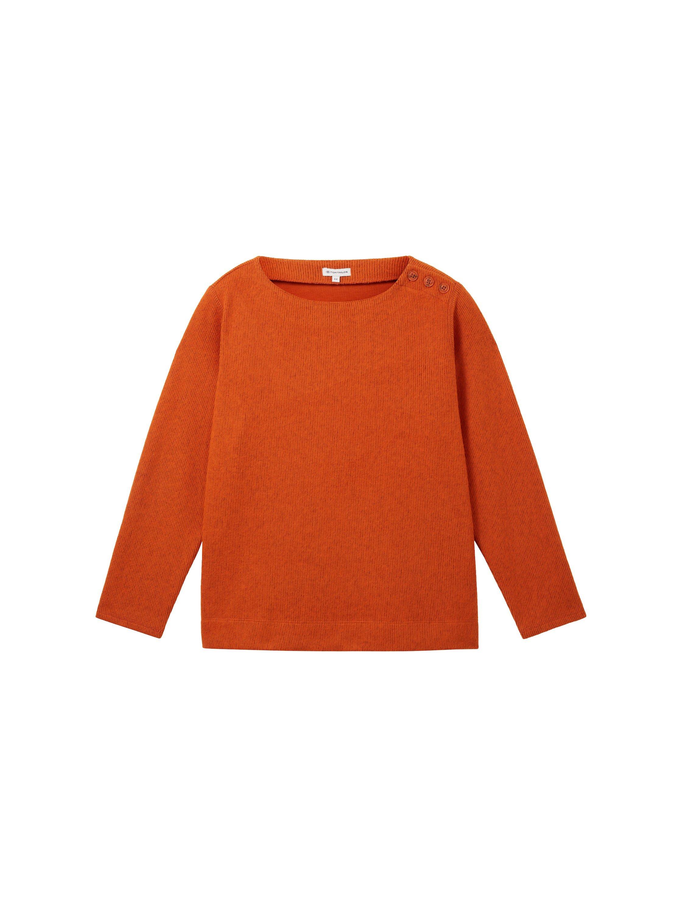 Sweatshirt mit Rundhalsausschnitt, in Rippstruktur