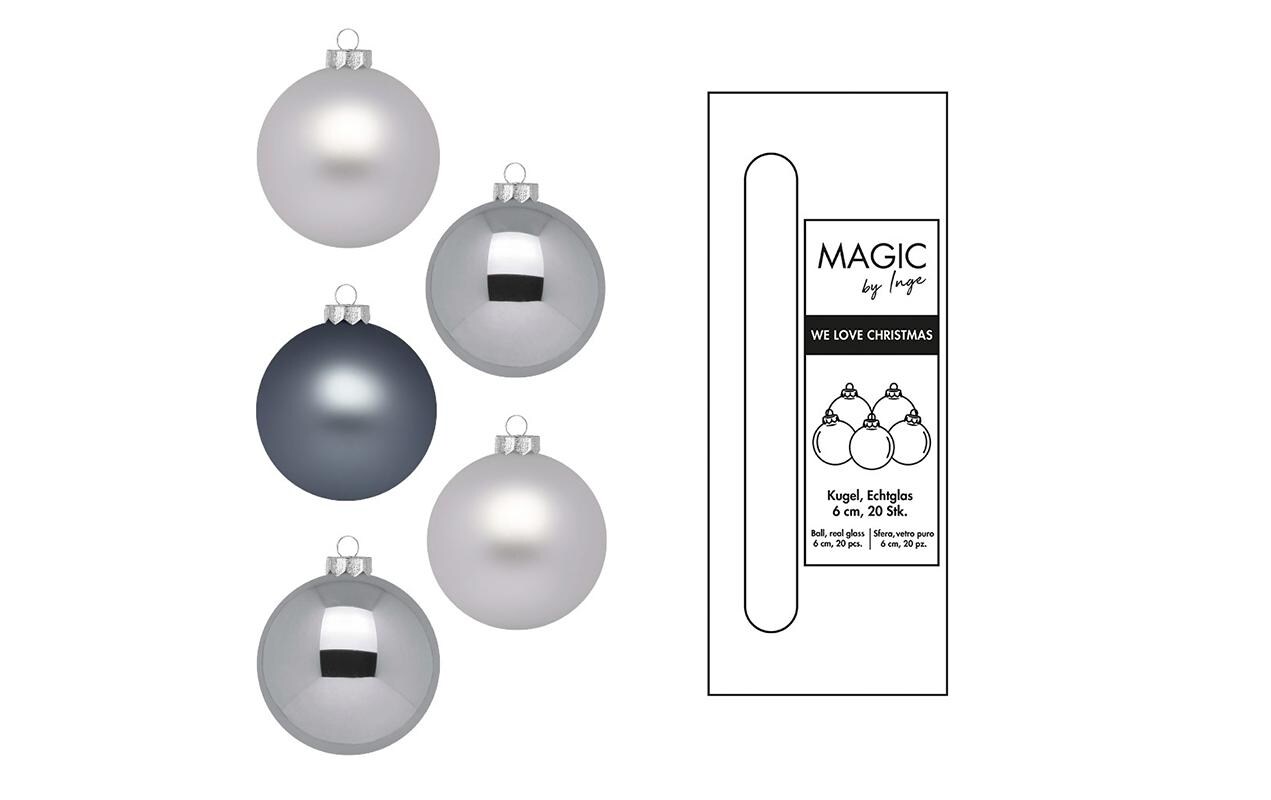Weihnachtskugel Hazy Grey Ø 6 cm 20 StückChristbaumkugeln Grautöne