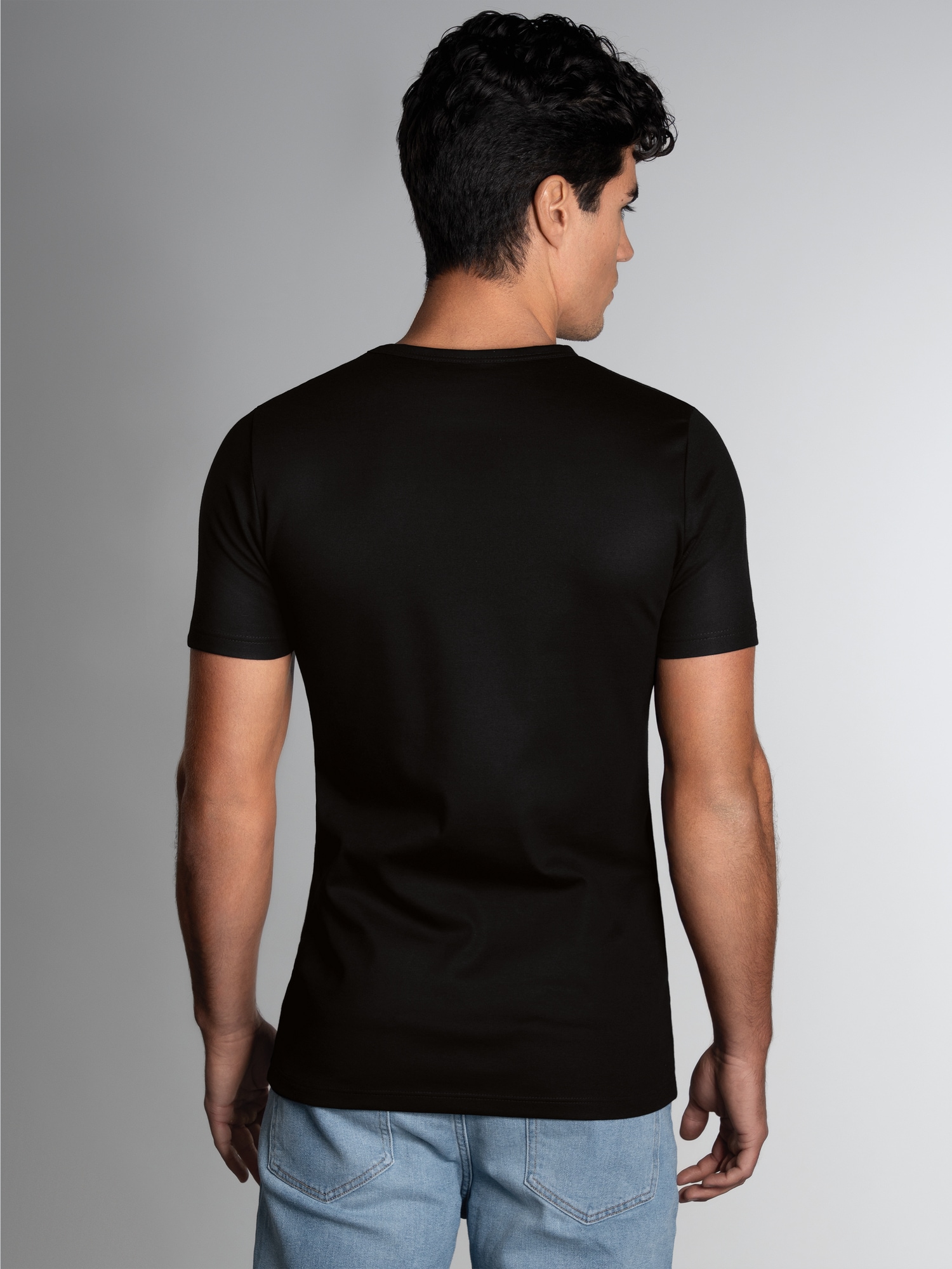 T-Shirt aus Baumwolle/Elastan Schwarz