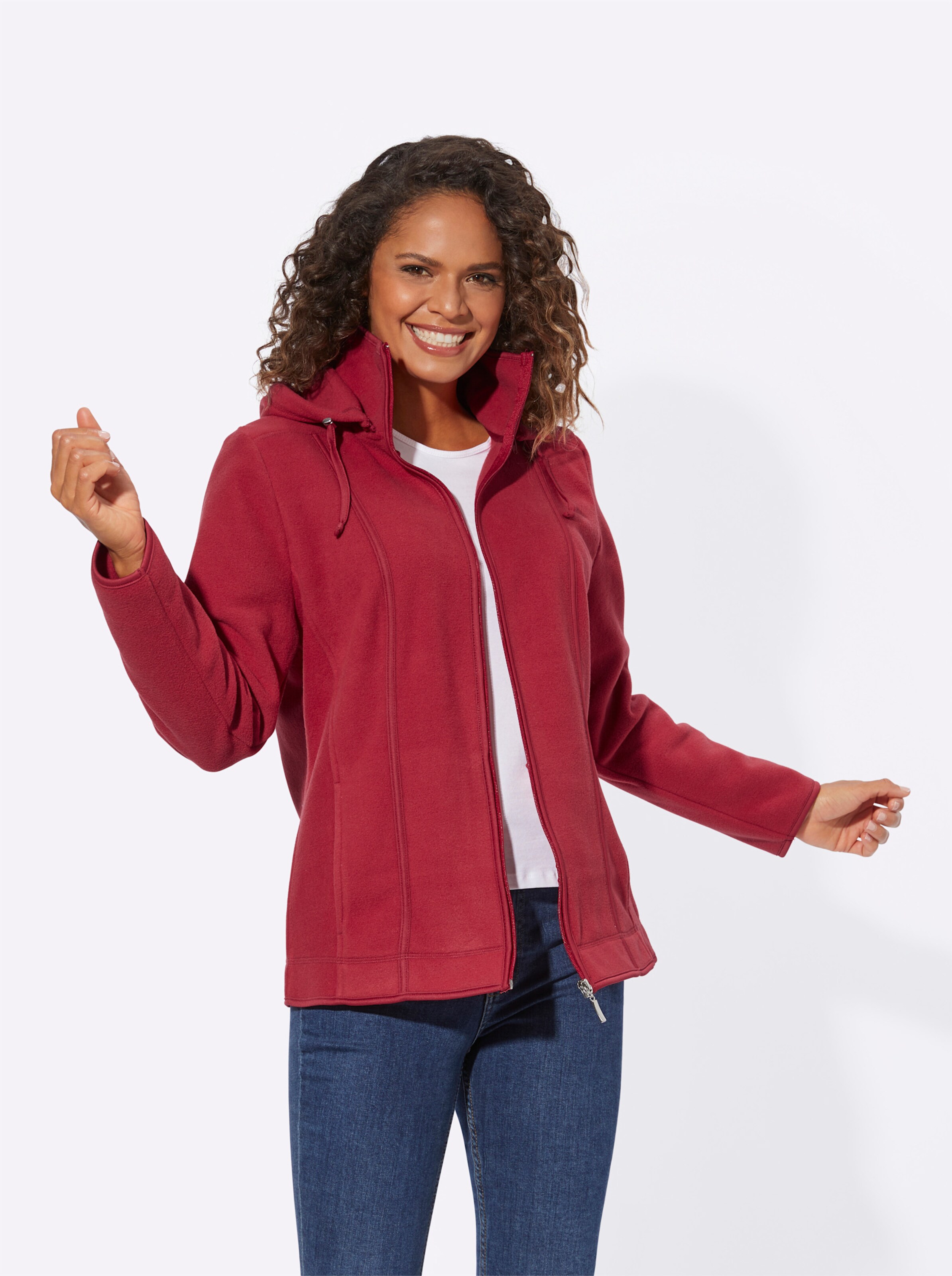 Fleecejacke in kirschrot