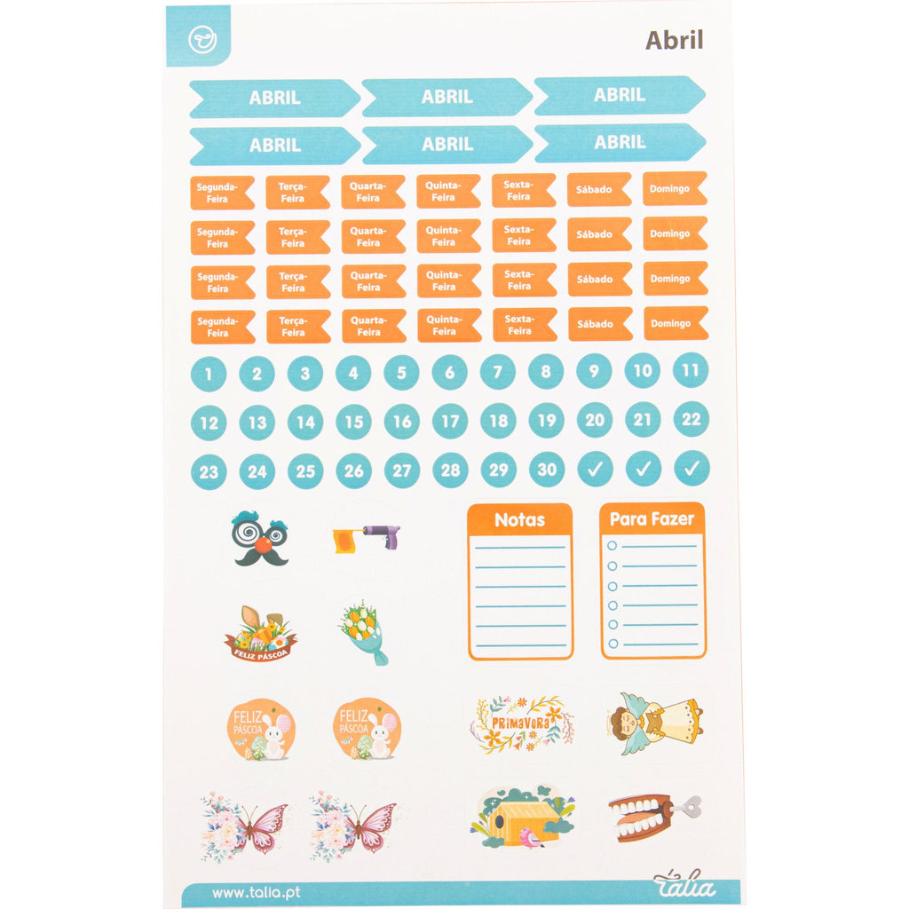 Conjunto Stickers 12 Folhas Talia