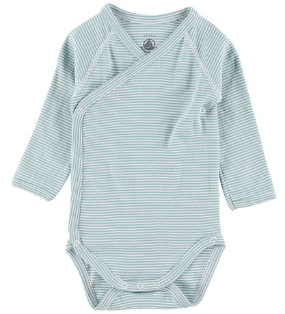 Petit Bateau Slå-om Body l/æ - 5-pak - Hvid/Bl?/ Grøn/Gul