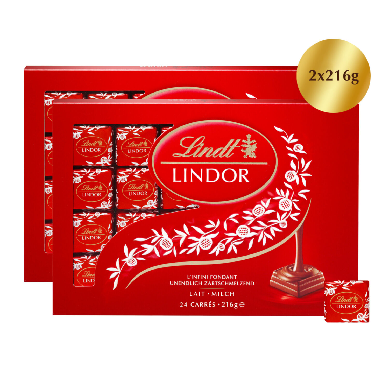 Lindt Lindor Les Carrés Milch 2x216g