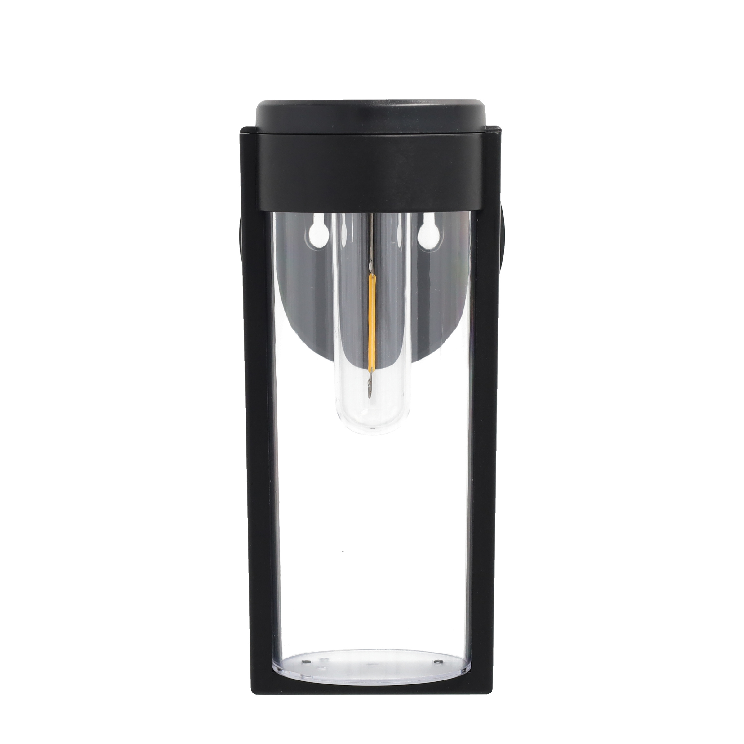 (2er Set) LED Solar Outdoor Lampe Wandleuchte Aussen Beleuchtung mit Glühbirne (IP65) - Warmweiss