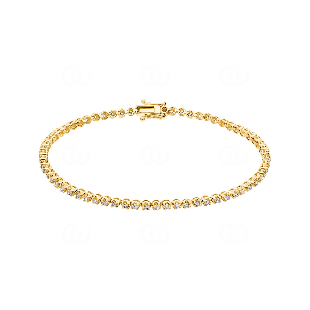 1.00 Karat Diamanten Tennisarmband 750/18 K Gelbgold
