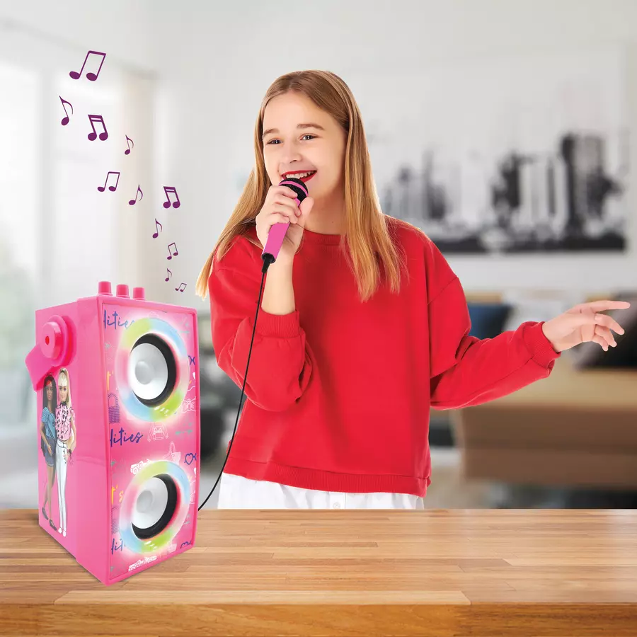 LEXIBOOK Barbie tragbarer Bluetooth®-Lautsprecher mit Mikrofon und tollen Lichteffekten