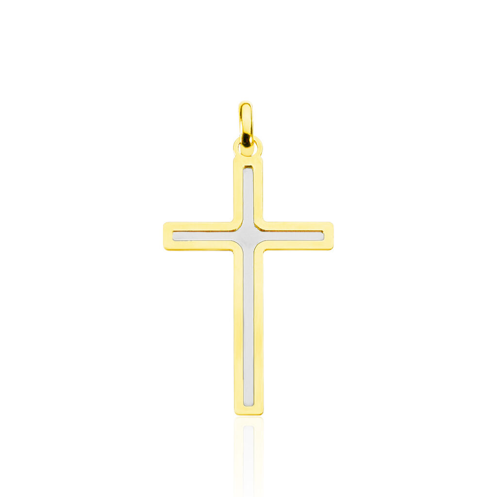 Pendentif Casey Croix Or Bicolore