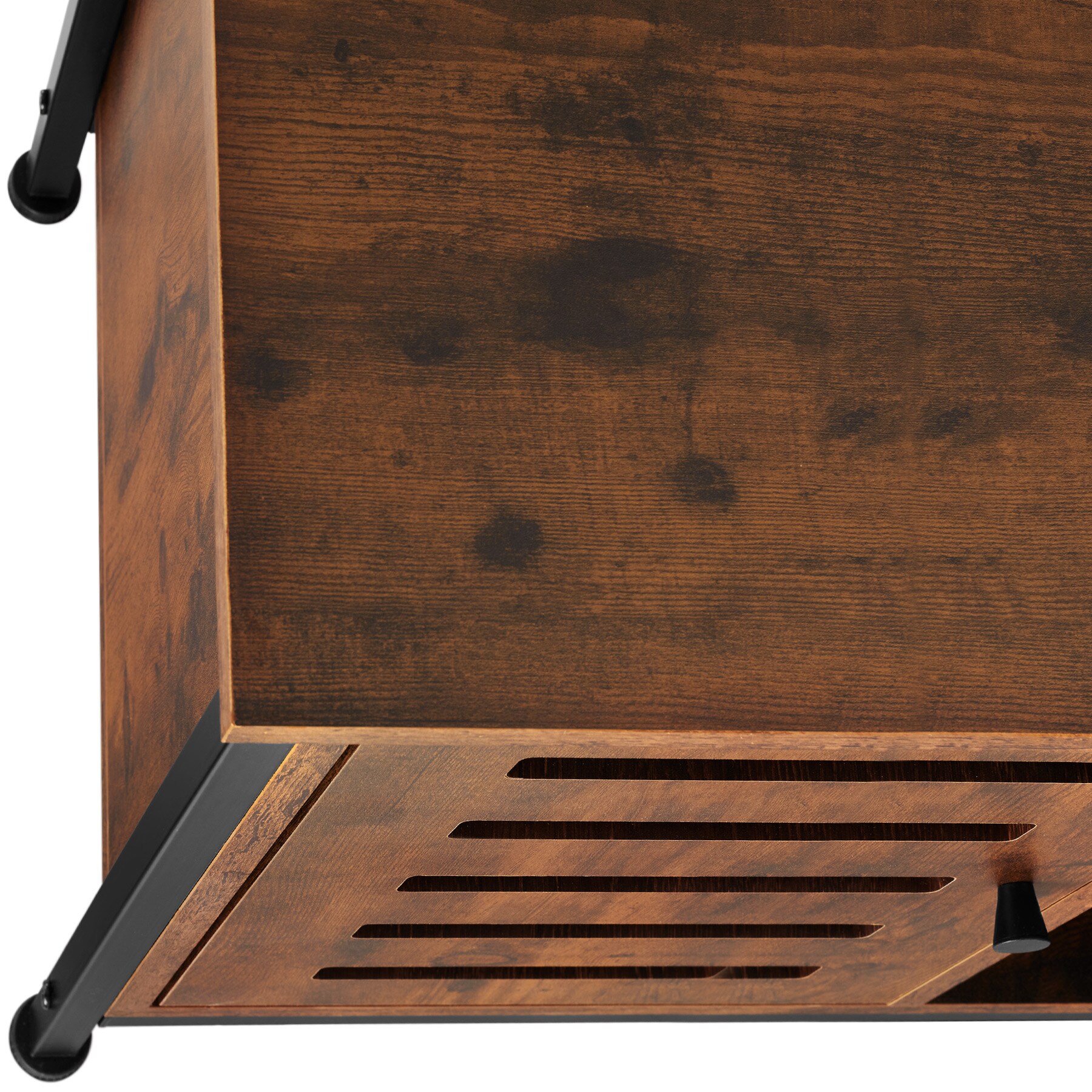 tectake® TV-Board, Industrial Style, 2 offene Fächer, Staufach mit Magnettür, 2 Kabelaussparungen, 110 x 41,5 x 50,5 cm