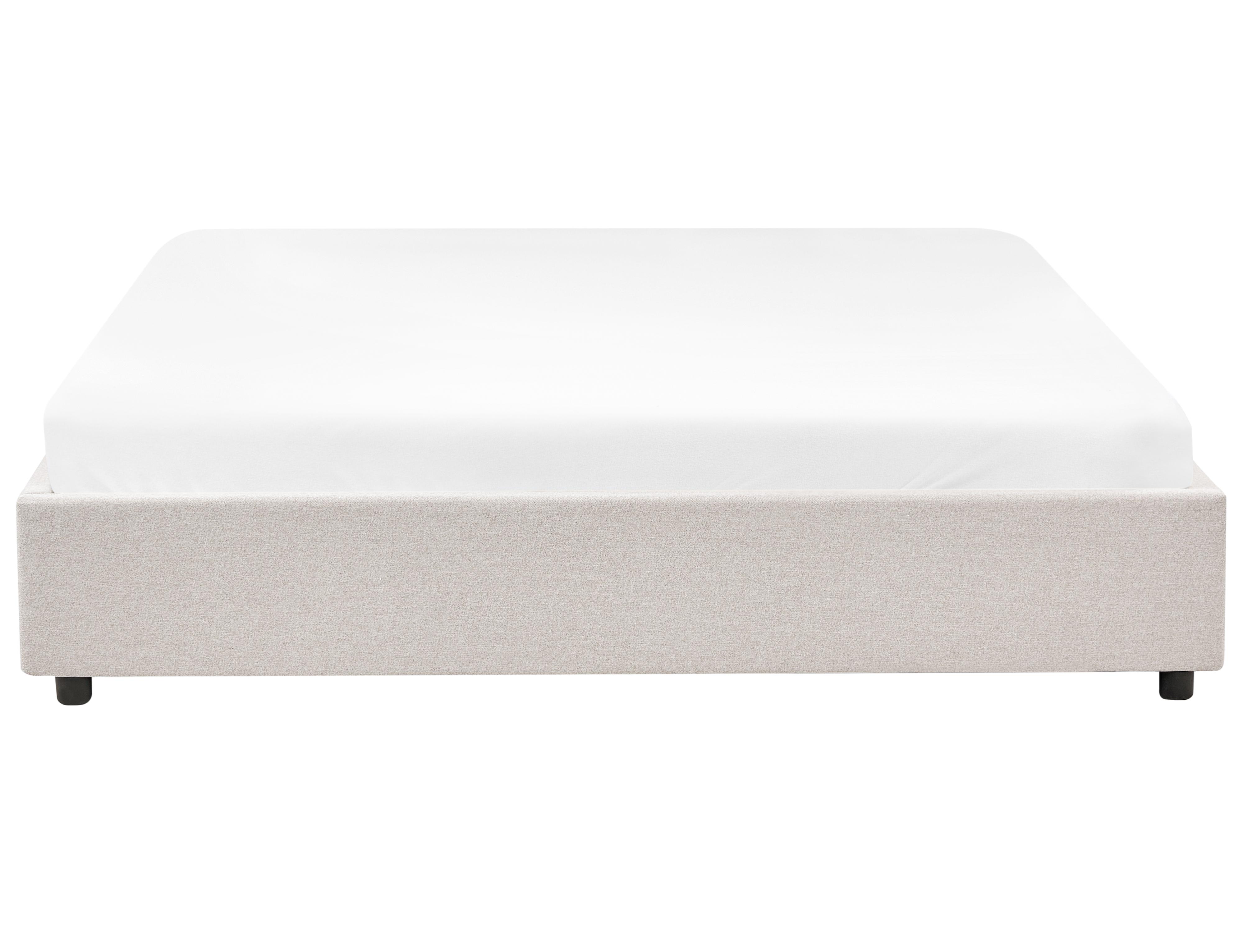 Bed met opbergruimte zonder hoofdbord Stof PRADES 180 x 200 cm Lichtbeige