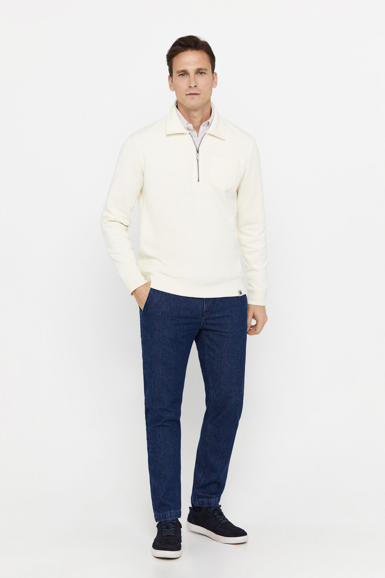 Calça chino jeans - Azul