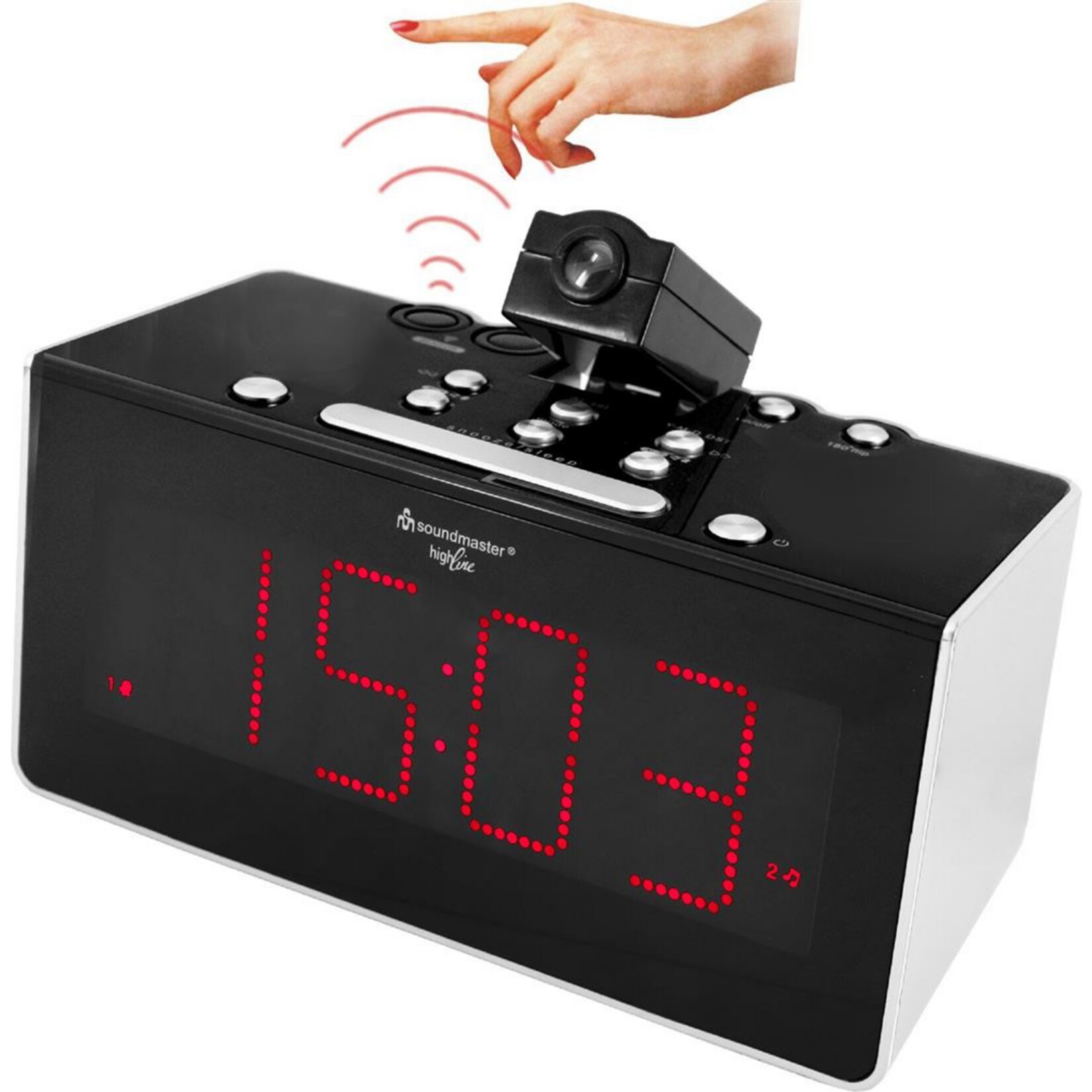 SoundmasterFUR6005 Funkgesteuertes Uhrenradio mit Projektion & IR-Sensor