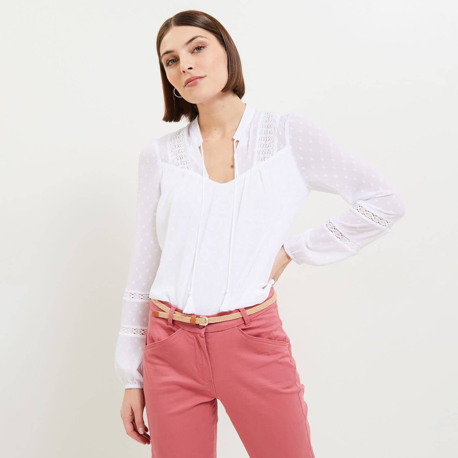 Blouse plumetis femme