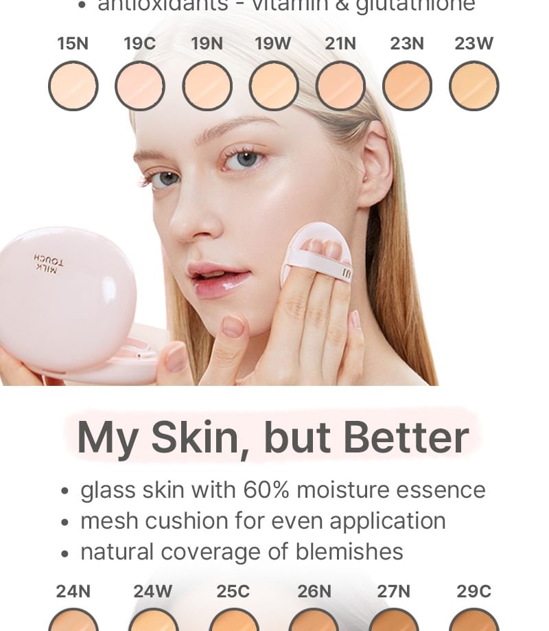 Milk Touch - All-day Skin Fit Milky Glow Cushion - 20 kleuren