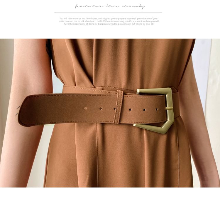 Arabesquito - Mouwloze jumpsuit met ronde hals en wijde pijpen