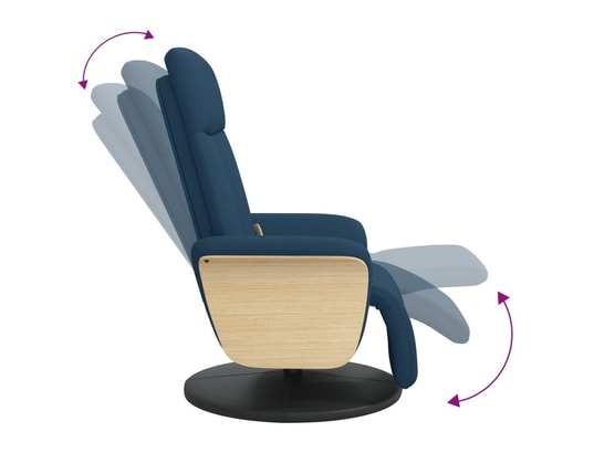 VIDAXL - Fauteuil Relaxation Fauteuil inclinable de massage avec repose-pieds bleu tissu