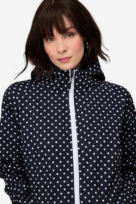 Softshelljacke, Punkte, wasserabweisend, Kapuze
